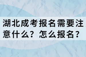 湖北成考報(bào)名需要注意什么？怎么報(bào)名？