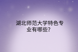 湖北師范大學(xué)特色專業(yè)有哪些？