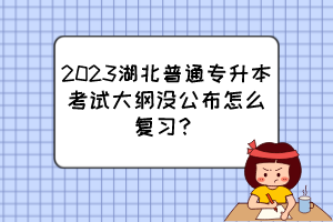 2023湖北普通專升本考試大綱沒(méi)公布怎么復(fù)習(xí)？