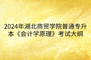 2024年湖北商貿(mào)學(xué)院普通專升本《會計學(xué)原理》考試大綱