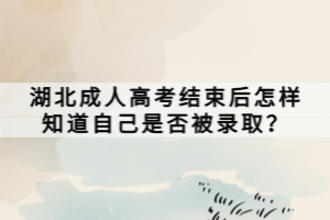 湖北成人高考結(jié)束后怎樣知道自己是否被錄取？