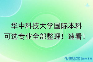 華中科技大學(xué)國際本科可選專業(yè)全部整理！速看！
