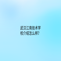 武漢江南技術(shù)學(xué)校介紹怎么樣？