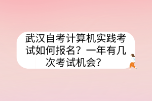 武漢自考計(jì)算機(jī)實(shí)踐考試如何報(bào)名？一年有幾次考試機(jī)會？