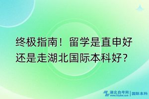 終極指南！留學(xué)是直申好還是走湖北國際本科好？