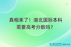 真相來了！湖北國(guó)際本科高考多少分錄??？