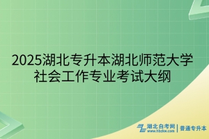 2025年湖北師范大學(xué)普通專升本社會工作專業(yè)考試大綱
