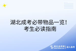 湖北成考必帶物品一覽！考生必讀指南