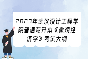 2023年武漢設計工程學院普通專升本《微觀經(jīng)濟學》考試大綱