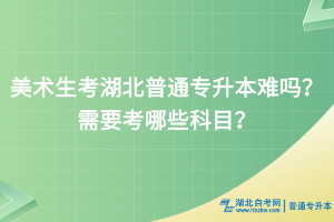 美術(shù)生考湖北普通專升本難嗎？需要考哪些科目？