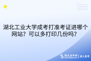 湖北工業(yè)大學(xué)成考打準(zhǔn)考證進(jìn)哪個(gè)網(wǎng)站？可以多打印幾份嗎？