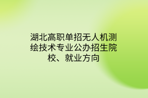 湖北高職單招無人機(jī)測(cè)繪技術(shù)專業(yè)公辦招生院校、就業(yè)方向