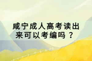 咸寧成人高考讀出來可以考編嗎 ？