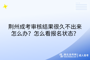 荊州成考審核結(jié)果很久不出來(lái)怎么辦？怎么看報(bào)名狀態(tài)？
