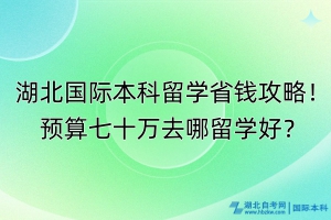 湖北國際本科留學(xué)省錢攻略！預(yù)算七十萬去哪留學(xué)好？