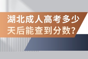 湖北成人高考多少天后能查到分?jǐn)?shù)？