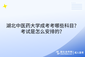 湖北中醫(yī)藥大學(xué)成考考哪些科目？考試是怎么安排的？