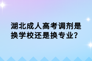 湖北成人高考調(diào)劑是換學校還是換專業(yè)？