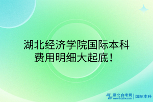 湖北經濟學院國際本科，費用明細大起底！
