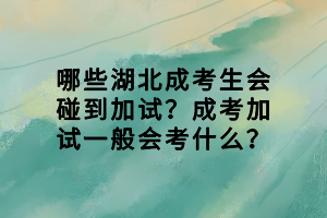 哪些湖北成考生會(huì)碰到加試？成考加試一般會(huì)考什么？