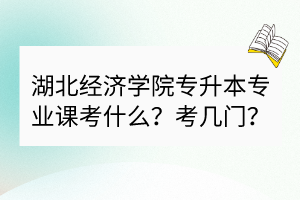 湖北經(jīng)濟學院專升本專業(yè)課考什么？考幾門？