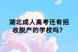 湖北成人高考還有招收脫產(chǎn)的學(xué)校嗎？