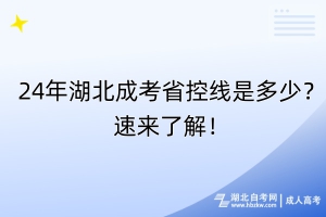 24年湖北成考省控線是多少？速來了解！