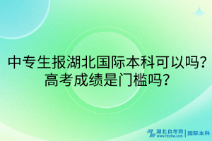 中專生報湖北國際本科可以嗎？高考成績是門檻嗎？