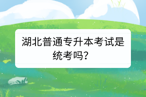 湖北普通專升本考試是統(tǒng)考嗎？