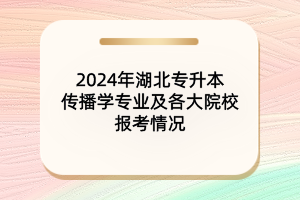 2024年湖北專升本傳播學(xué)專業(yè)及各大院校報(bào)考情況