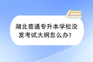 湖北普通專升本學(xué)校沒發(fā)考試大綱怎么辦？