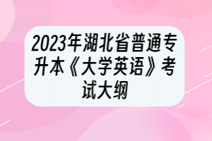2023年湖北普通專升本《大學(xué)英語(yǔ)》考試大綱