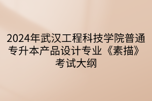2024年武漢工程科技學(xué)院普通專(zhuān)升本產(chǎn)品設(shè)計(jì)專(zhuān)業(yè)《素描》考試大綱