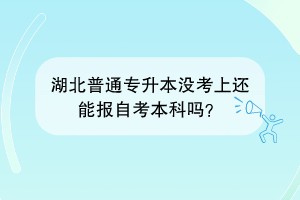 湖北普通專升本沒考上還能報自考本科嗎？