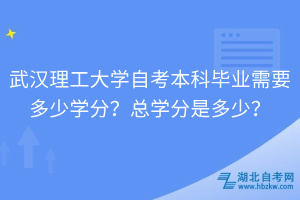 武漢理工大學(xué)自考本科畢業(yè)需要多少學(xué)分？總學(xué)分是多少？