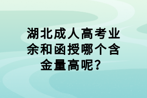 湖北成人高考業(yè)余和函授哪個(gè)含金量高呢？