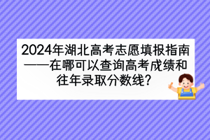 2024年湖北高考在哪可以查詢高考成績(jī)和往年錄取分?jǐn)?shù)線？