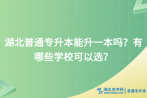 湖北普通專升本能升一本嗎？有哪些學(xué)?？梢赃x？