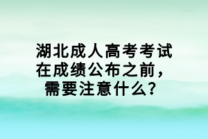 湖北成人高考考試在成績(jī)公布之前，需要注意什么？
