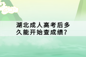 湖北成人高考后多久能開始查成績(jī)？