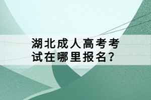 湖北成人高考考試在哪里報(bào)名？