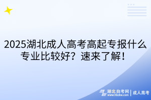 2025湖北成人高考高起專報(bào)什么專業(yè)比較好？速來了解！