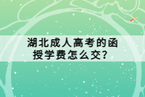 湖北成人高考的函授學費怎么交？
