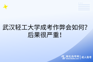 武漢輕工大學(xué)成考作弊會(huì)如何？后果很嚴(yán)重！