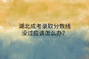 湖北成考錄取分?jǐn)?shù)線沒過應(yīng)該怎么辦？