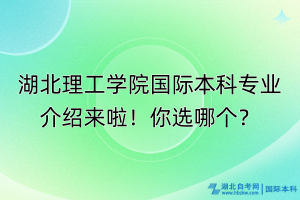 湖北理工學(xué)院國(guó)際本科專業(yè)介紹來(lái)啦！你選哪個(gè)？