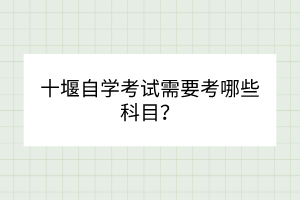 十堰自學考試需要考哪些科目？