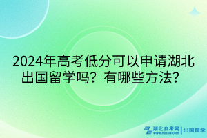 2024年高考低分可以申請湖北出國留學(xué)嗎？有哪些方法？