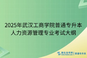 2025年武漢工商學院普通專升本人力資源管理專業(yè)考試大綱