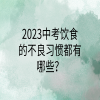 2023中考飲食的不良習(xí)慣都有哪些？